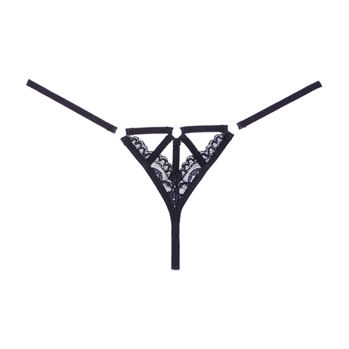 Do Not Disturb - Lace Thong - OS - Black