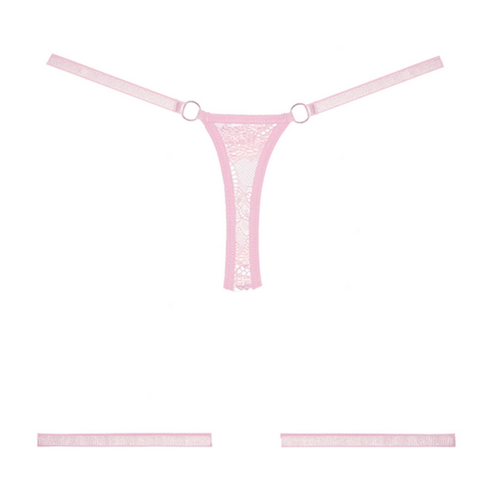 Say it with Garters - Lace Thong - OS - Pink