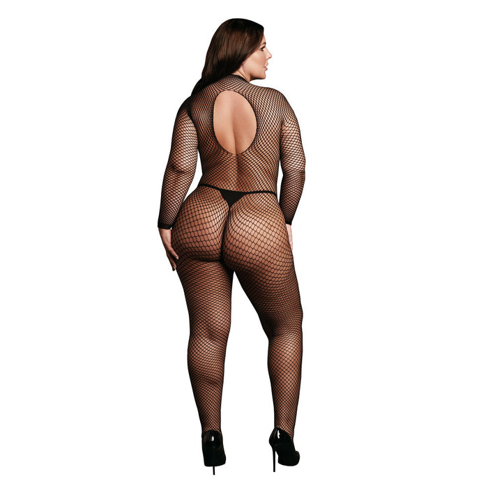 Bodystocking Fishnet Structure - Open / Turtle - OSX - Black