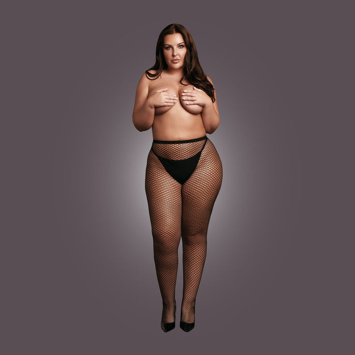 Panty with Small Fishnet Structure - OSX - Black