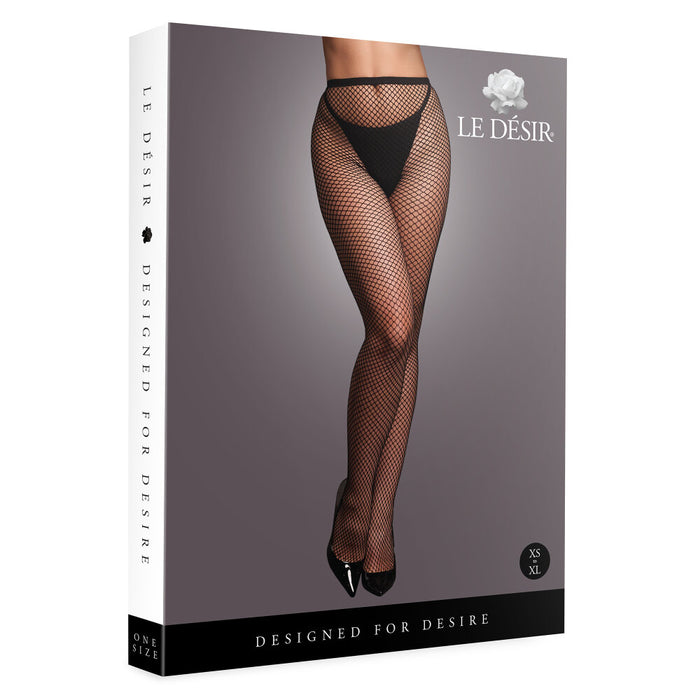 Panty with Small Fishnet Structure - OS - Black