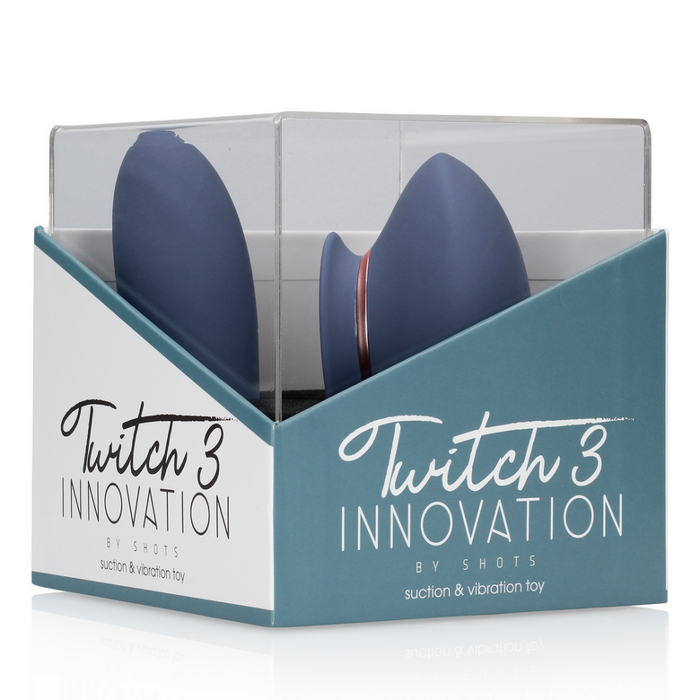 Twitch 3 - Rechargeable Vibrator and Suction - Blue/Grey