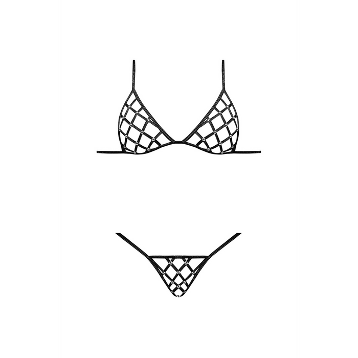 Orthia - Sexy Imitation Net Set with Bra and G-String - S/M