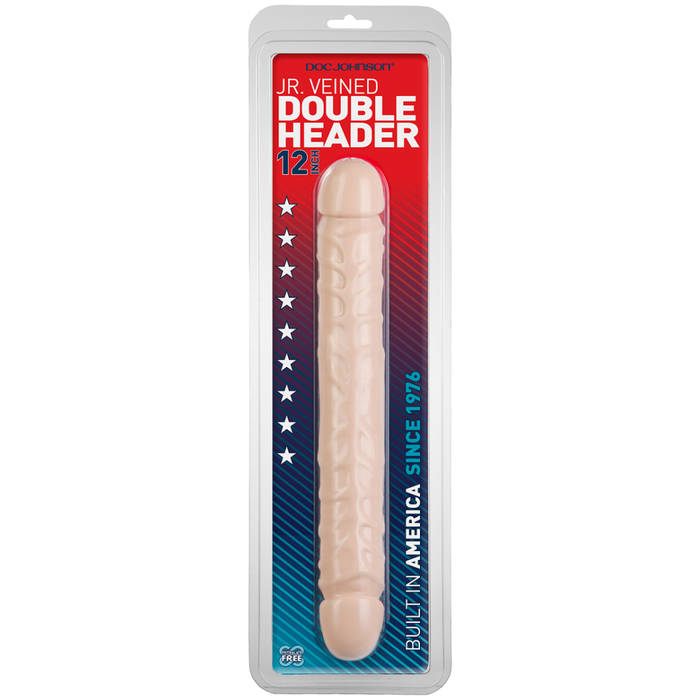 Jr. Veined Double Header - Dildo with Double Ends - 12 / 30 cm