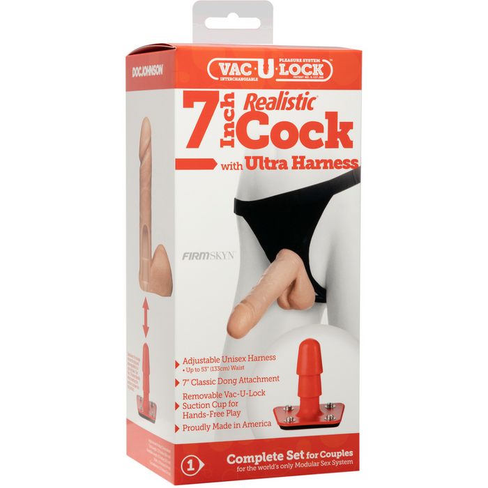 Realistische Dildo met Ultra Harnas - 7 / 18 cm - Vanille