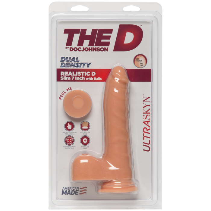 D Slim - Realistic ULTRASKYN Dildo with Balls - 7 / 18 cm