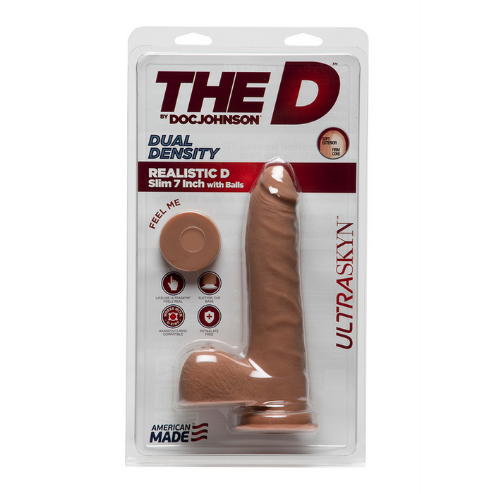 D Slim - Realistic ULTRASKYN Dildo met Ballen - 7 / 18 cm