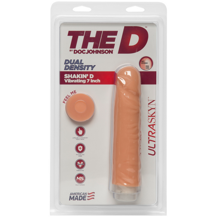 Shakin' D - Vibrating Realistic ULTRASKYN Dildo - 7 / 18 cm