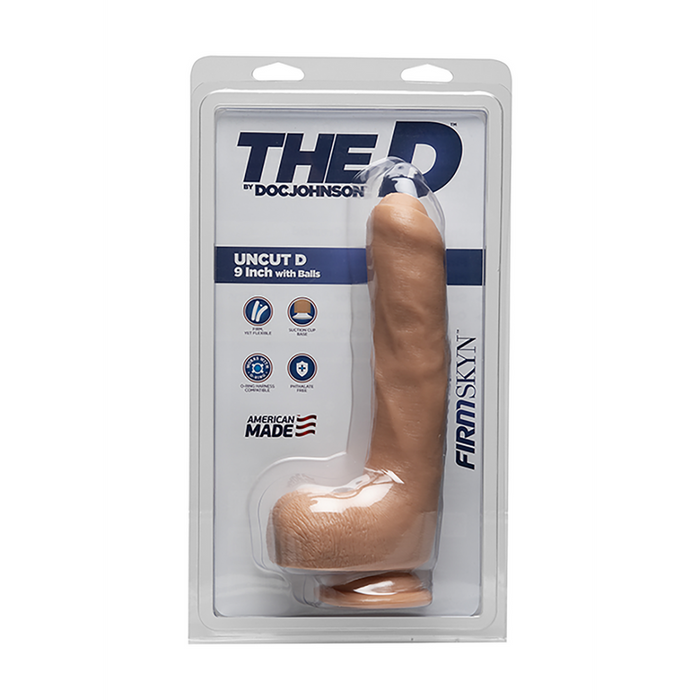 Uncut D - Realistic FIRMSKYN Dildo met ballen - 9 / 22 cm