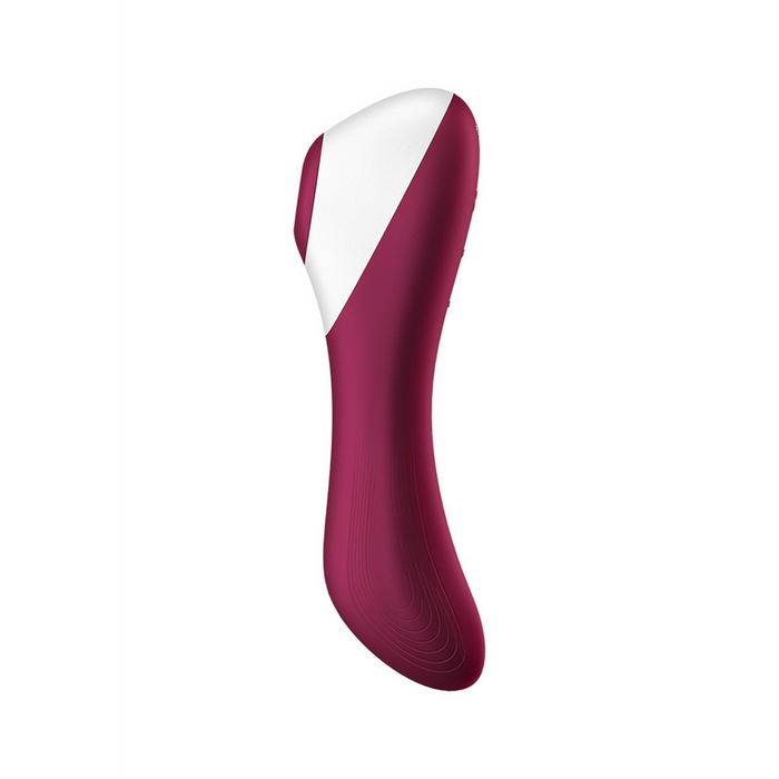 Dual Crush - Insertable Double Air Pulse Vibrator - Wine Red