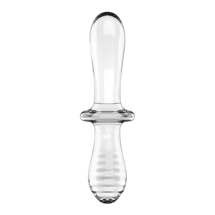 Double Crystal - Glass Dildo - Transparent