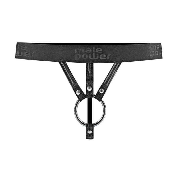 Strappy String Thong - L - Black