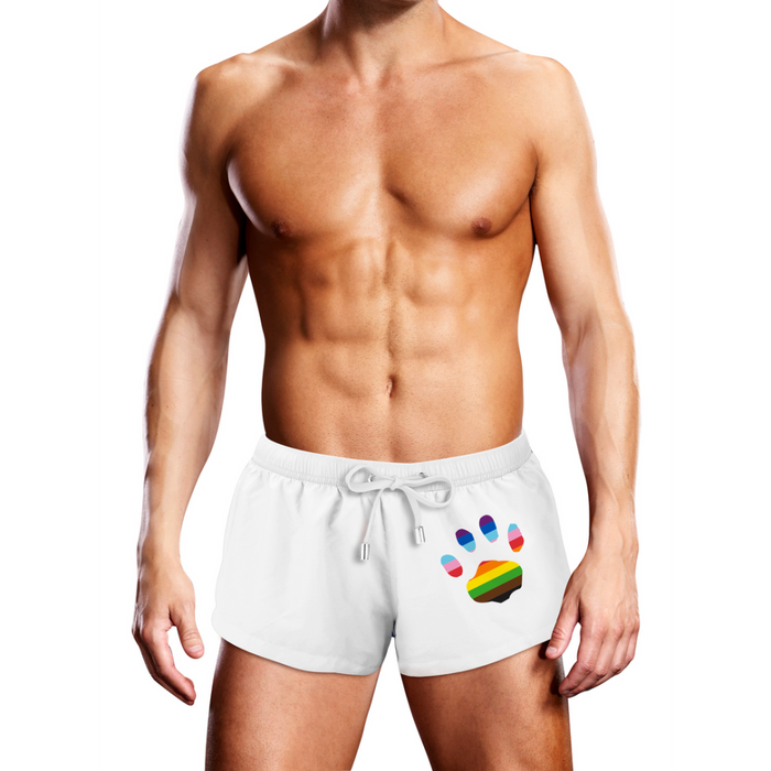 Swim Trunk White Oversized Paw - M