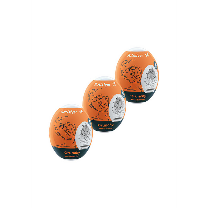 Crunchy - Masturbator Egg Set - 3 Pieces - Orange