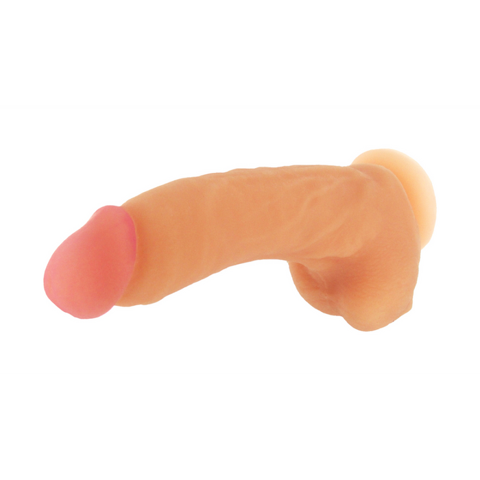 Girthy George Dildo met Zuignap - 9 inch - Vleeskleur