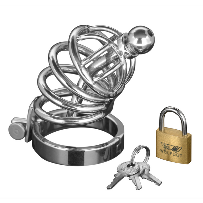 Asylum - Chastity Cage met 4 Ringen - S/M