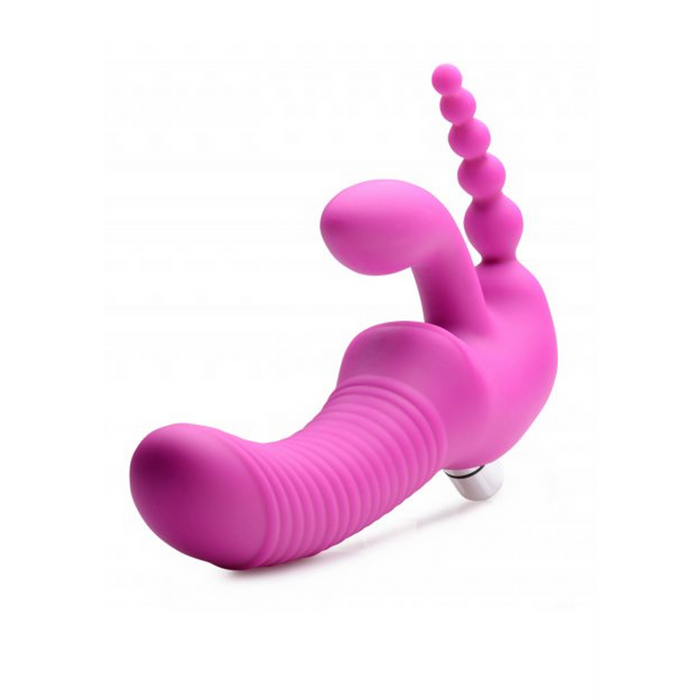 Regal Rider - Triple Vibrerende Silicone Strapless Strap-On