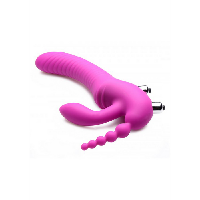 Regal Rider - Triple Vibrerende Silicone Strapless Strap-On