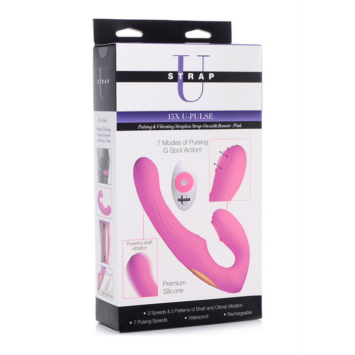 U-Pulse - Siliconen Pulsatie en Vibrerende Strapless Strap-On