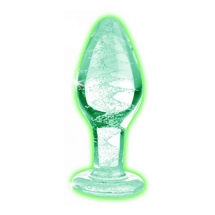 Glow-In-The-Dark - Glass Butt Plug - Medium