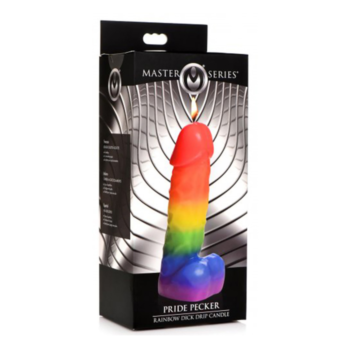 Pride Pecker - Rainbow Drip Candle