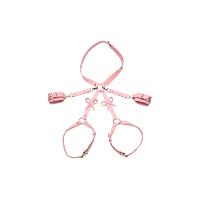 Bondage Harnas met Strikken - M/L - Roze