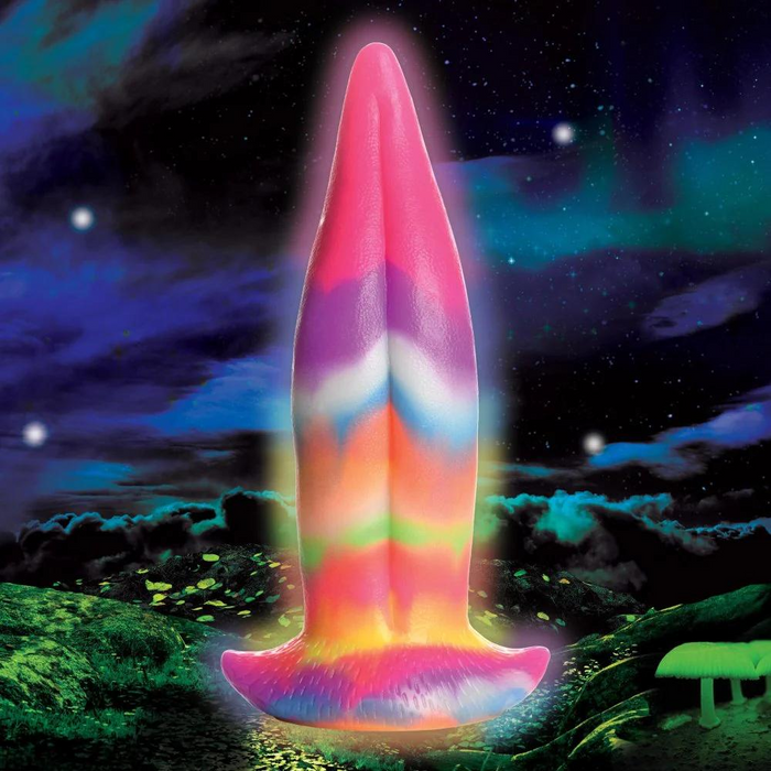 Unicorn Tongue - Glow in the Dark - Silicone Dildo - Rainbow