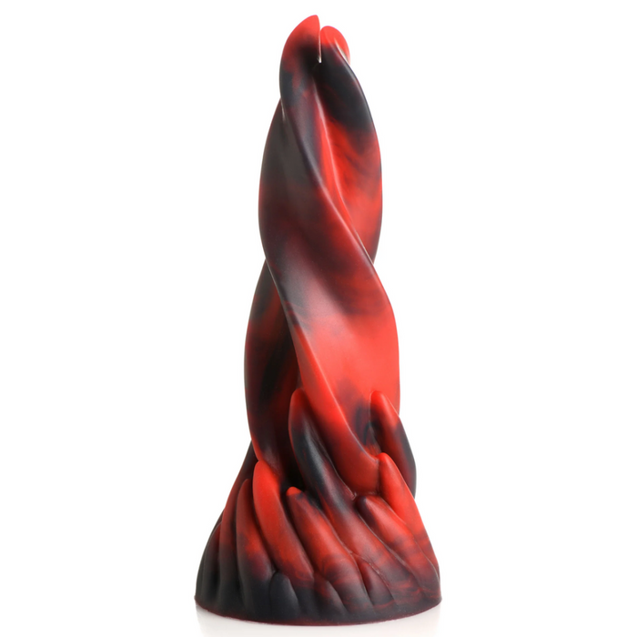 Hell Kiss Twisted Tongues Silicone Dildo - Rood