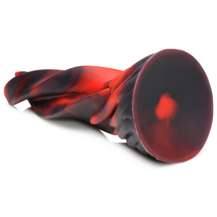 Hell Kiss Twisted Tongues Silicone Dildo - Rood