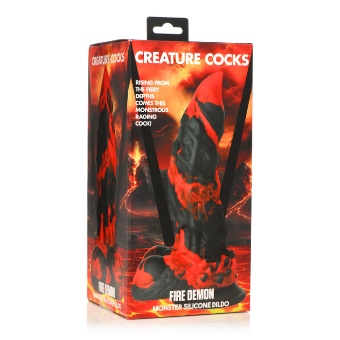 Fire Demon - Monster Silicone Dildo - Rood/Zwart