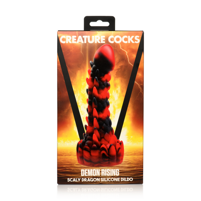 Demon Rising - Schubben Draak Siliconen Dildo - Rood/Zwart