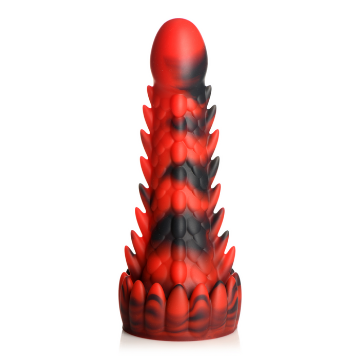 Demon Rising - Schubben Draak Siliconen Dildo - Rood/Zwart