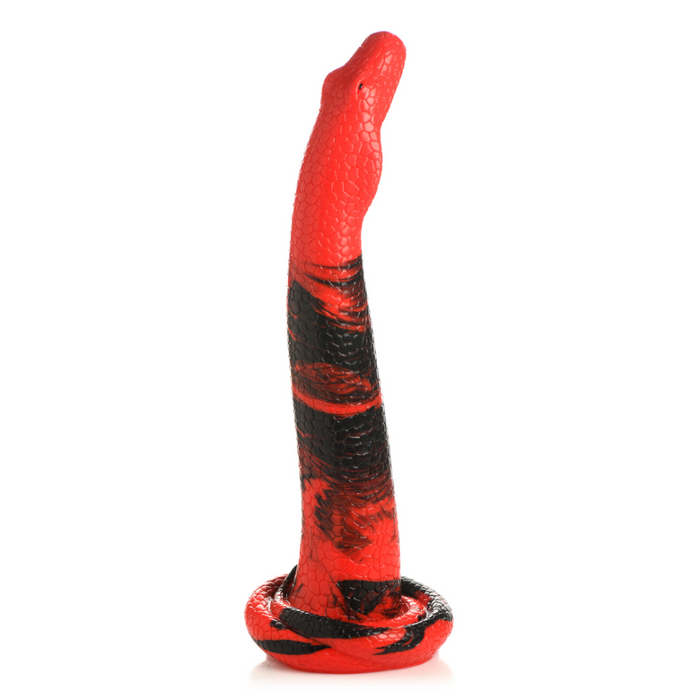 King Cobra - Siliconen Dildo - 14 / 36 cm - Rood/Zwart