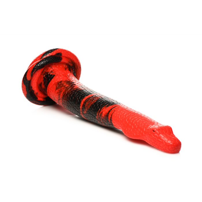 King Cobra - Siliconen Dildo - 14 / 36 cm - Rood/Zwart