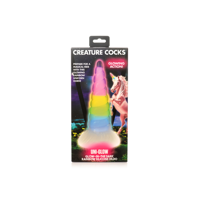 UniGlow - Glow-in-the-Dark Regenboog Siliconen Dildo