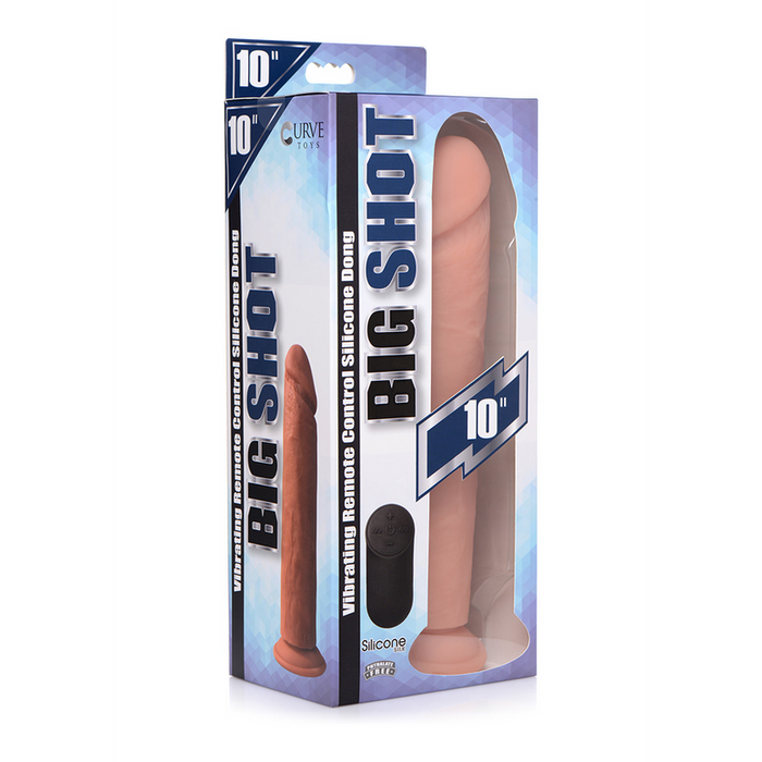 Vibrerende Siliconen Dildo met Afstandsbediening - 10 / 25,5 cm