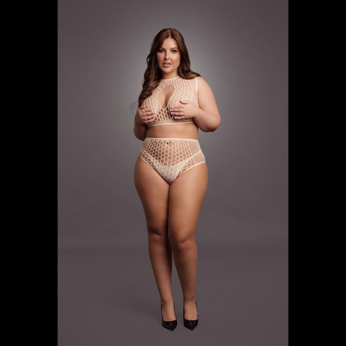 Duo Net Key-Hole Bra Set - Queen Size