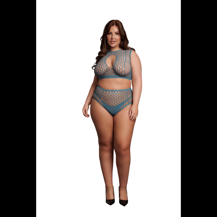 Duo Net Key-Hole Bra Set - Queen Size