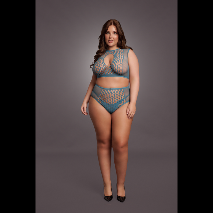 Duo Net Key-Hole Bra Set - Queen Size