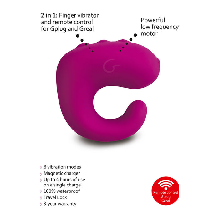 G-Ring XL Vinger Vibrator- Zoete framboos