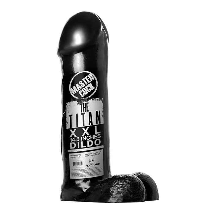 De Titan Dildo - XXL - 14,5 inch - Zwart