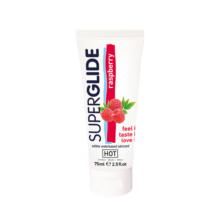 Superglide - Edible Waterbased Lubricant - Raspberry - 3 fl oz / 75 ml