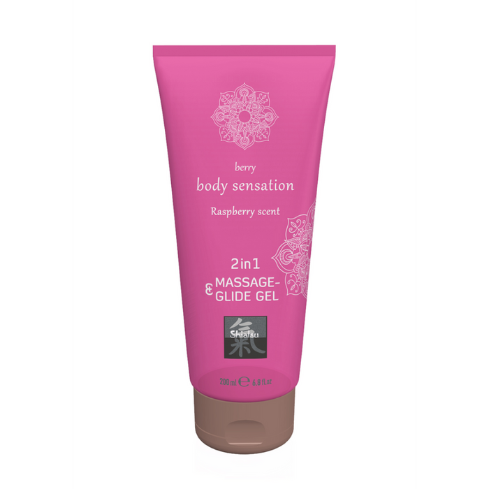 2 in 1 Massage and Glide Gel - Raspberry - 7 fl oz / 200 ml