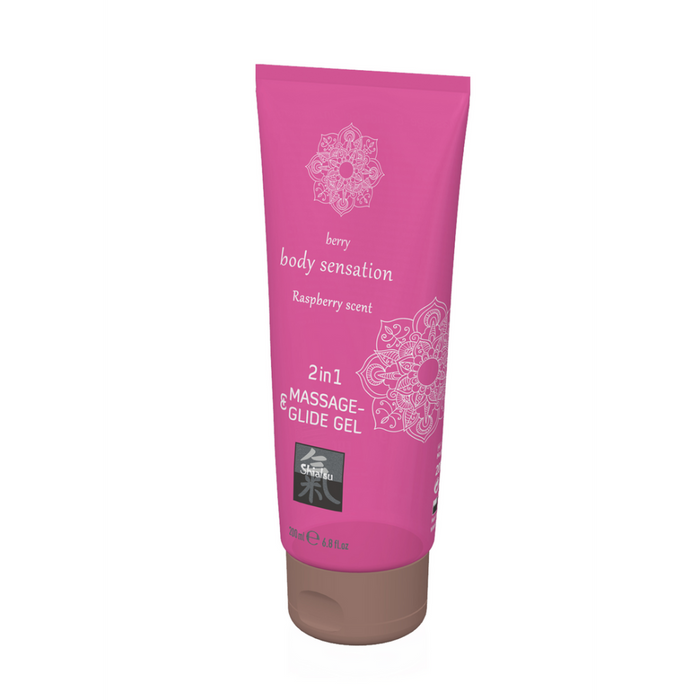 2 in 1 Massage and Glide Gel - Raspberry - 7 fl oz / 200 ml