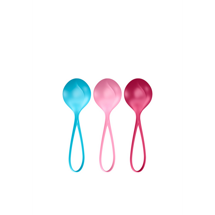 Strengthening Balls - Kegel Balls - 3 Pieces - Turquoise/Red/Pink