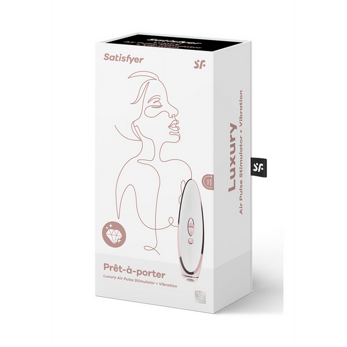 Prêt-á-Porter - Luxe Luchtpulser Stimulator en Vibratie - Wit/Roze Goud