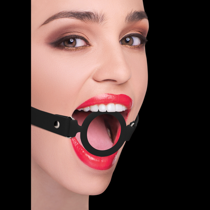 Silicone Ring Gag with Leather Straps