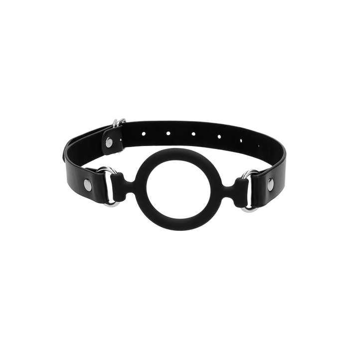 Silicone Ring Gag with Leather Straps