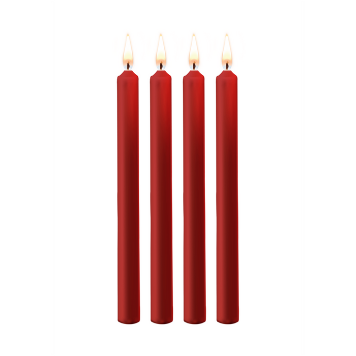 Teasing Wax Candles - 4 Pieces - Large - Red