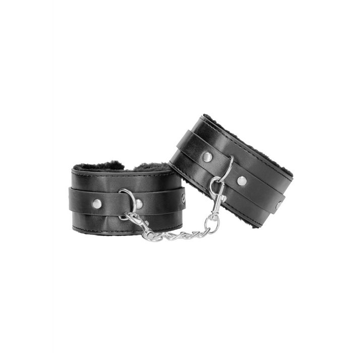 Plush Bonded Leather Ankle Cuffs